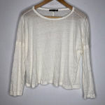 Rag and Bone  Small Cream Long Sleeve Linen Top CPW4‎ Photo 0