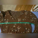 Entro Brown V-Neck Long Sleeve Blouse Photo 4
