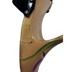 Vintage Guoc Kim Thanh Saigon Hand Painted Wooden Beaded High Heel Sandals Sz 40 Black Photo 7