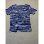 Allison Daley Women's  Blue & White Striped Short Sleeve Shirt Size M/M Photo 2