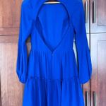 Dress the Population Paola Dress Open Back Long Sleeve Blue Size Small NEW Photo 5
