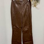 Tiger Mist Brown Faux Leather High Waisted Flare Pants Size M Photo 3