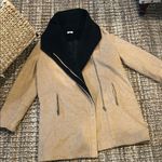 Tobi Double Faced Tan/Black Wool Blend Coat Size Large Photo 0