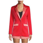 Alexis Nevra Satin Trim Blazer Jacket In Red Size XS Photo 11