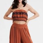 American Eagle 🆕 AE Rust Embroidered Crop Tube Top XL🆕 Photo 0