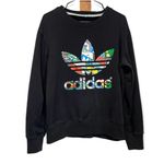 Adidas Vintage Black Multicolor Graphic Logo Long Sleeve Pullover Sweater Size L Photo 7