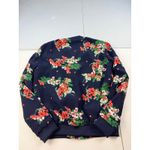 Zara Basic Floral Bomber Jacket Size XS Navy Blue Orange Green Flowers Photo 8