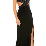 Mac Duggal  black open back gown with sequins size 8 Photo 0