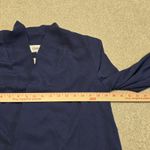 Quince Crepe Open Front Blazer Sz M Navy Blue Wrinklefree Career Shoulder Pads Photo 6