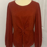 Pilcro  Anthropologie Twist Front Sweatshirt Rust Copper NWT Size Medium Photo 0