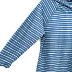 The North Face  women's size medium blue white‎ striped hooded top shirt Photo 3