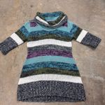 Ultra Flirt  Cowl Neck Sweater Womens XL Y2K  Blue Purple Shimmery Soft Knit Photo 0