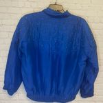 Vintage Studded Embellished royal blue Silk jacket size Large CoAco, full zip Photo 2