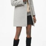 Banana Republic X Mario Bellucci Italian Wool Melton Grey Car Coat 6 Petite Photo 3