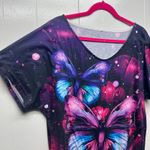 Butterfly Print Women's Short Sleeve Top Size XL Short Sleeve Art to Wear Pink Photo 3