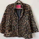 Betsey Johnson Betsy Johnson Leopard Printed Wool Blend Coat Size: Petite Small Photo 3