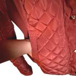 Womens XL Faux Sherpa Lined Quilted Puffer Jacket Rose Orange Pink Winter Coat Photo 3