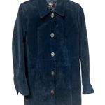 Dennis Basso Blue Leather Jacket - (Size XS) Photo 0