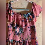 Xhilaration  Pink and Blue Floral Maxi Dress cottagecore coastal cowgirl ruffles Photo 1
