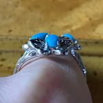 Sleeping Beauty Turquoise Butterfly Ring Size 9 Silver Photo 1
