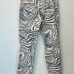 ZARA  Blue purple & White Swirl High Rise Straight Jeans 90s Sz 4 Photo 4