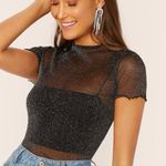 SheIn Glittery Sheer Top Photo 0