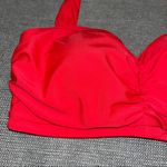SheIn Red Ruched Halter Bikini Top, size Medium Photo 1