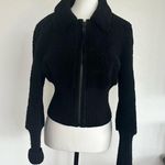 All Saints Black Teddy Jacket with High Collar Photo 2