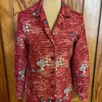 Vintage 70s red floral disco top Size M Photo 6