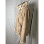 Hilary Radley Faux Shearling Jacket NWT Taupe Suede Plush Fur Trim Coat L Photo 7