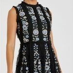 Mac Duggal  Black Sleeveless High Neck Embroidered Mini Dress Photo 2