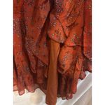 Patrons of Peace Red Fall Floral Smocked Square Neck Tiered Mini Dress Size S Photo 5