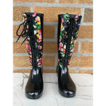 Sadie Robertson Roma tall floral lace boots 7 Black Photo 1