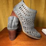 Sofft Westwood II Perforated Lasercut Denim Blue Suede Ankle‎ Booties 9 Photo 3