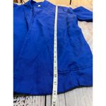 Chico's 1 Blazer Womens M Blue Linen Relax Front Pockets Long Sleeves Unlined Photo 6