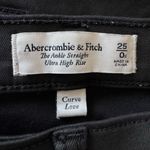 Abercrombie & Fitch  Curve Love Ankle Straight High Rise Coated Jeans Black 25/0 Photo 11