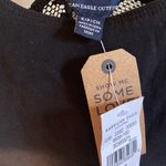 American Eagle NWT  Floral Lace Crop Top Black Size Small Photo 3