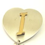 Vintage 50s Heart Bowling Pin Initial I Silver Photo 6