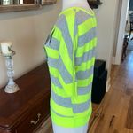 Beautees Butterfly Shirt Neon Yellow Gray Stripe Top Womens Medium Size undefined Photo 8