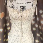 Floral dress maxi Strappy tie creamy yellow sexy Photo 8