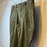 Banana Republic  Womens Cargo Pants Olive Green Stretch Cropped Size‎ 16S Short # Photo 3