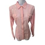 Stetson Pink Long Sleeve Floral Embroidery Button-up Shirt Medium, Equestrian Photo 2