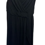 Soma Black Sleeveless Wrap Dress Large Rayon/Spandex Blend Knee-Length Design Photo 0
