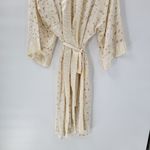 Show Me Your Mumu Robe OS Cream Tan Animal Print Silky Kimono Wrap Belted Photo 3