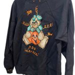 Hanes Vintage 80s Halloween Sweatshirt Teddy Bear Pumpkin Boo Black Sz L Handmade Photo 3