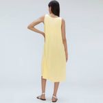Everlane The Naia Ripple Midi Tank Dress In Pastel Yellow Photo 1