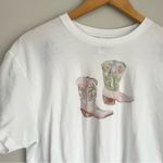 Cowboy Boots Graphic Tshirt Cropped White Size XL Photo 1