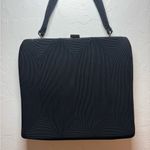 American Vintage VINTAGE HANDBAG PURSE CLUTCH BLACK TECTURE GOLD FRAME SNAP CLOSURE EUC POCKETS Photo 10