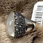 MICHAEL DAWKINS Starry Night Sterling Silver Mother of Pearl Doublet Ring Sz 10 Photo 2