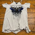 Rock & Republic Rock Republic Cold Shoulder Tunic Top Eagle Stars Graphic Print Womens M Photo 0